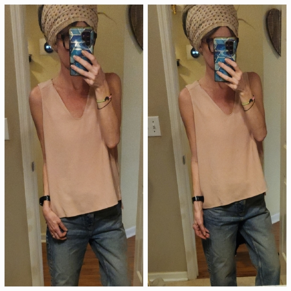 Ann Taylor Dusty Rose Pink Flowy Tank Shell
